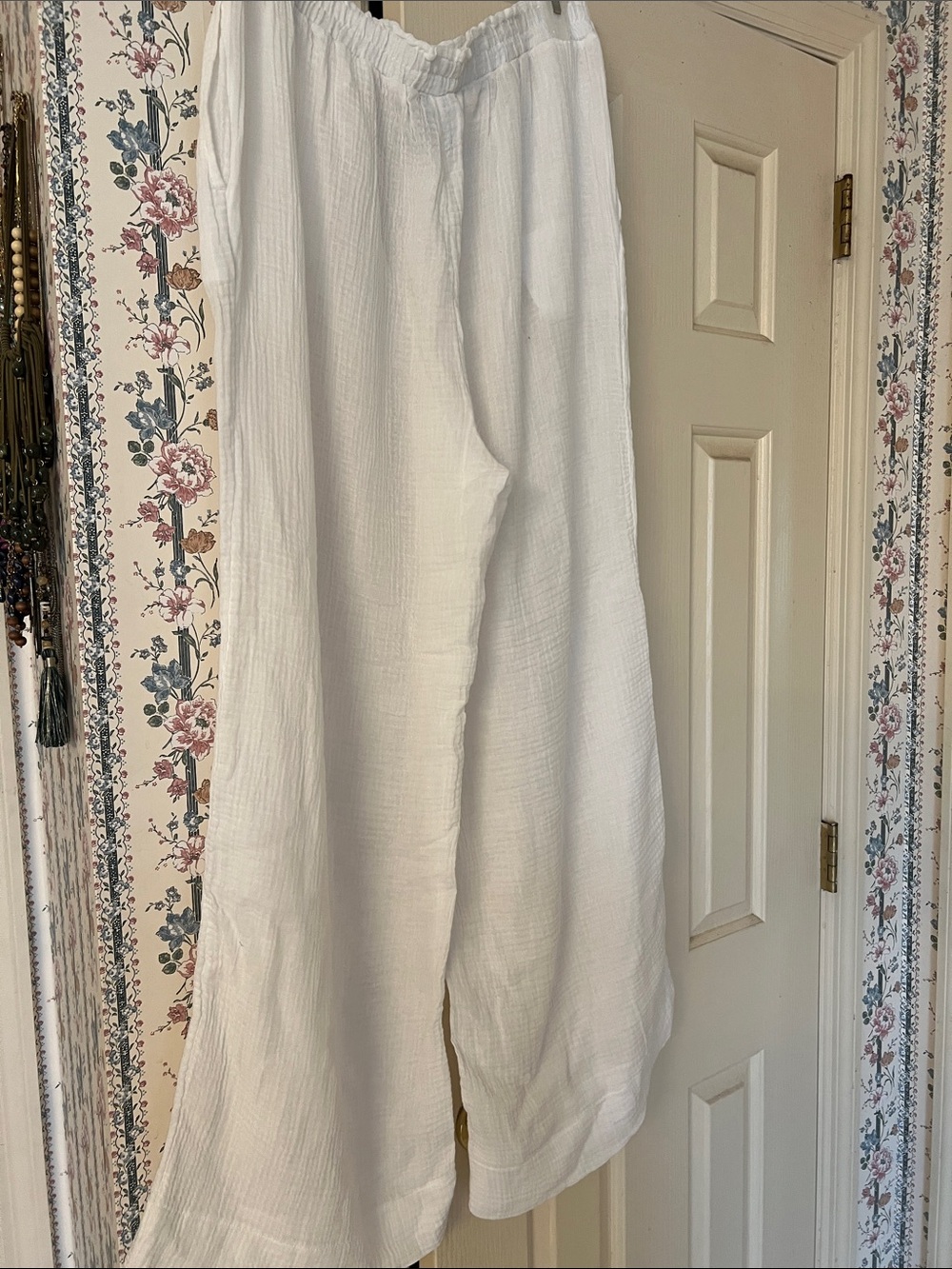 Shade and Shore white wide leg cotton pants size M - Picture 4 of 6